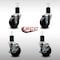 Service Caster 3.5'' SS Soft Rubber Wheel Swivel 1-3/4'' Expanding Stem Caster Set 2 Brakes, 4PK SCC-SSEX20S3514-SRS-2-TLB-2-134 - alternate 5